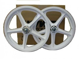 16" WHITE freewheel TUFF 16 wheel set