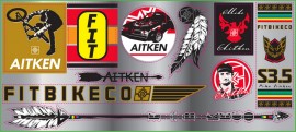Fit Bike Co Mike Aitken Sticker Sheet 4" x 9"