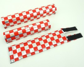 FLITE "Anodized" Checkerboard pad set CHROME / RED
