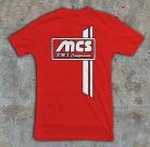 MCS Bicycle Components Stripe Retro t-shirt BLACK or RED