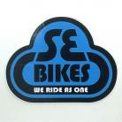 SE Bikes Bubble logo vinyl decal BLACK/BABY BLUE
