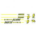 Skyway 1988 Street Scene frame and fork decal kit FLURO YELLOW