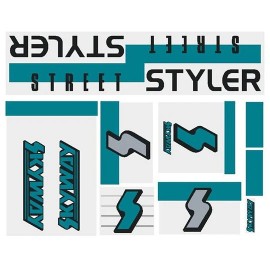 Skyway 1988 Street Styler frame and fork decal kit TEAL