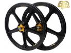 Skyway 60th Anniversary 20" GRAPHITE Retro Tuff Wheels with GOLD Alloy Flange Hubs w/ Collector Box