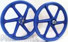 Skyway 20" BLUE SIX SPOKE Tuff Wheel SET- Freewheel