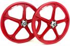 RED Skyway 20" Retro Tuff Wheels with SILVER alloy flanges (Anniversary Edition)
