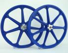 Skyway 24" BLUE Tuff Wheels with SILVER alloy flanges (Anniversary Edition)