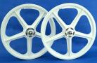 Skyway 20" WHITE Retro Tuff Wheels with SILVER alloy flanges (Anniversary Edition)