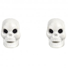 Trik Topz White Skulls Valve Caps (Pairs)